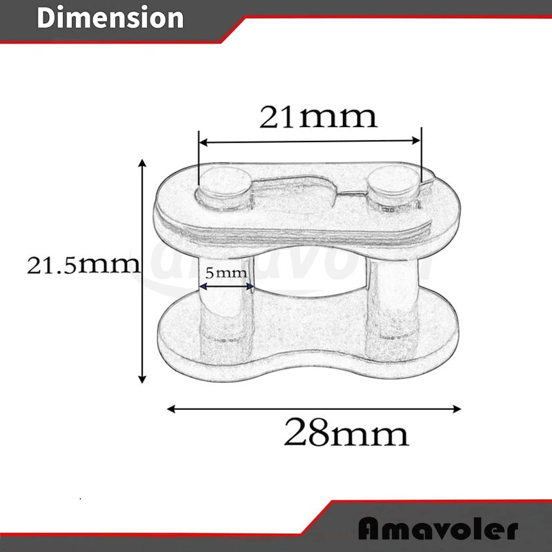 amavoler 5 PCS 530 Drive Chain Master Link Replacement Fit For ATV Quad Scooter Motorcycle Go Kart Moped Pit Dirt Pocket Racing Bike Triumph Yamaha (5Pcs). - Image 2